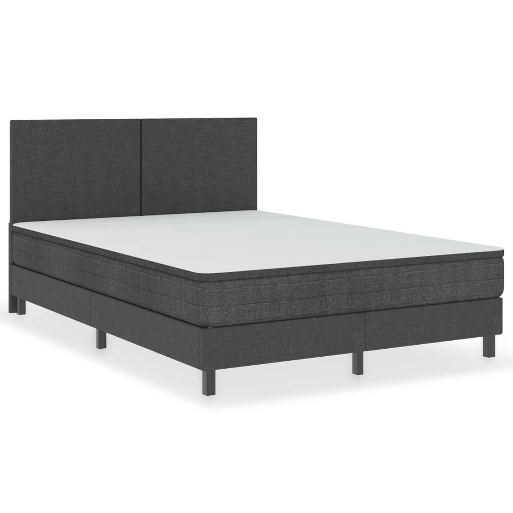 vidaXL Letto a Molle Grigio in Tessuto 160x200 cm