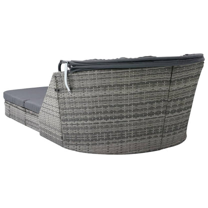 vidaXL Lettino Prendisole con Baldacchino in Polyrattan Antracite