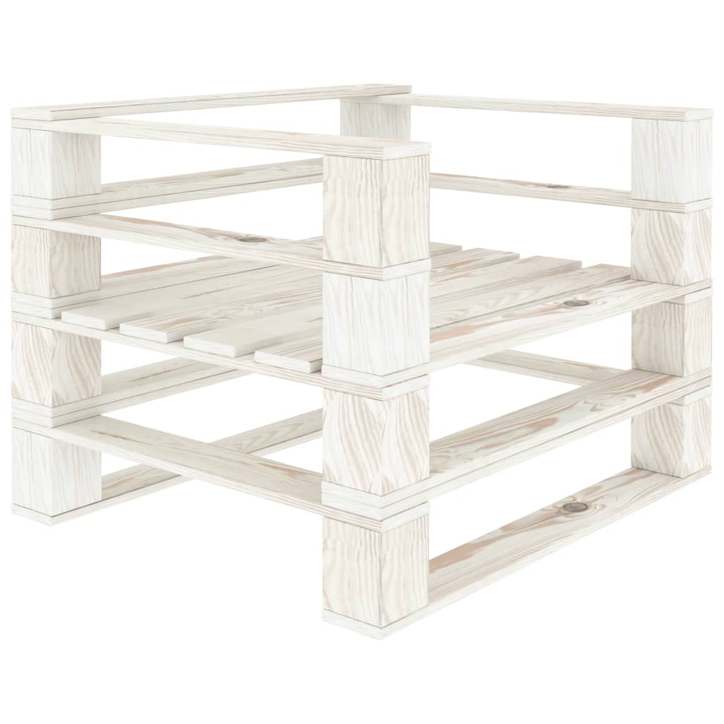 vidaXL Poltrona da Giardino su Pallet in Legno Bianco