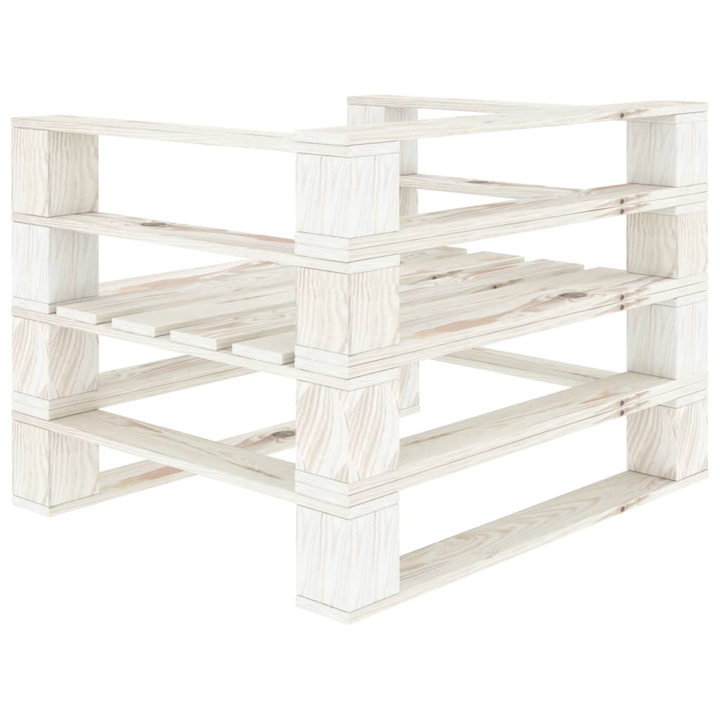 vidaXL Poltrona da Giardino su Pallet in Legno Bianco