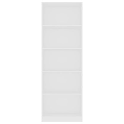 vidaXL Libreria a 5 Ripiani Bianca 60x24x175 cm in Legno Multistrato