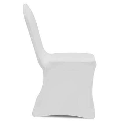 vidaXL Coprisedie in Tessuto Elasticizzato Bianco 30 pz