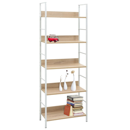 vidaXL Scaffale Libri 5 Ripiani Rovere 60x27,6x158,5 Legno Multistrato