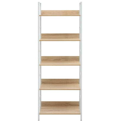 vidaXL Scaffale Libri 5 Ripiani Rovere 60x27,6x158,5 Legno Multistrato
