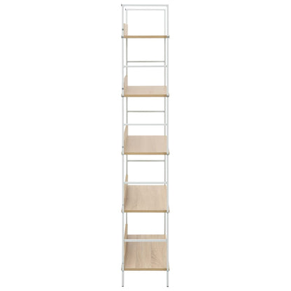 vidaXL Scaffale Libri 5 Ripiani Rovere 60x27,6x158,5 Legno Multistrato