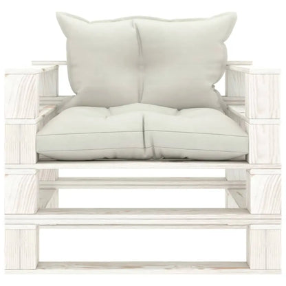 vidaXL Poltrona da Giardino Pallet con Cuscini Beige in Legno VIDAXL