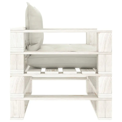 vidaXL Poltrona da Giardino Pallet con Cuscini Beige in Legno VIDAXL
