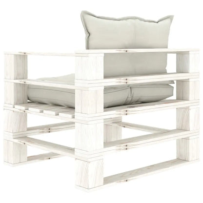 vidaXL Poltrona da Giardino Pallet con Cuscini Beige in Legno VIDAXL