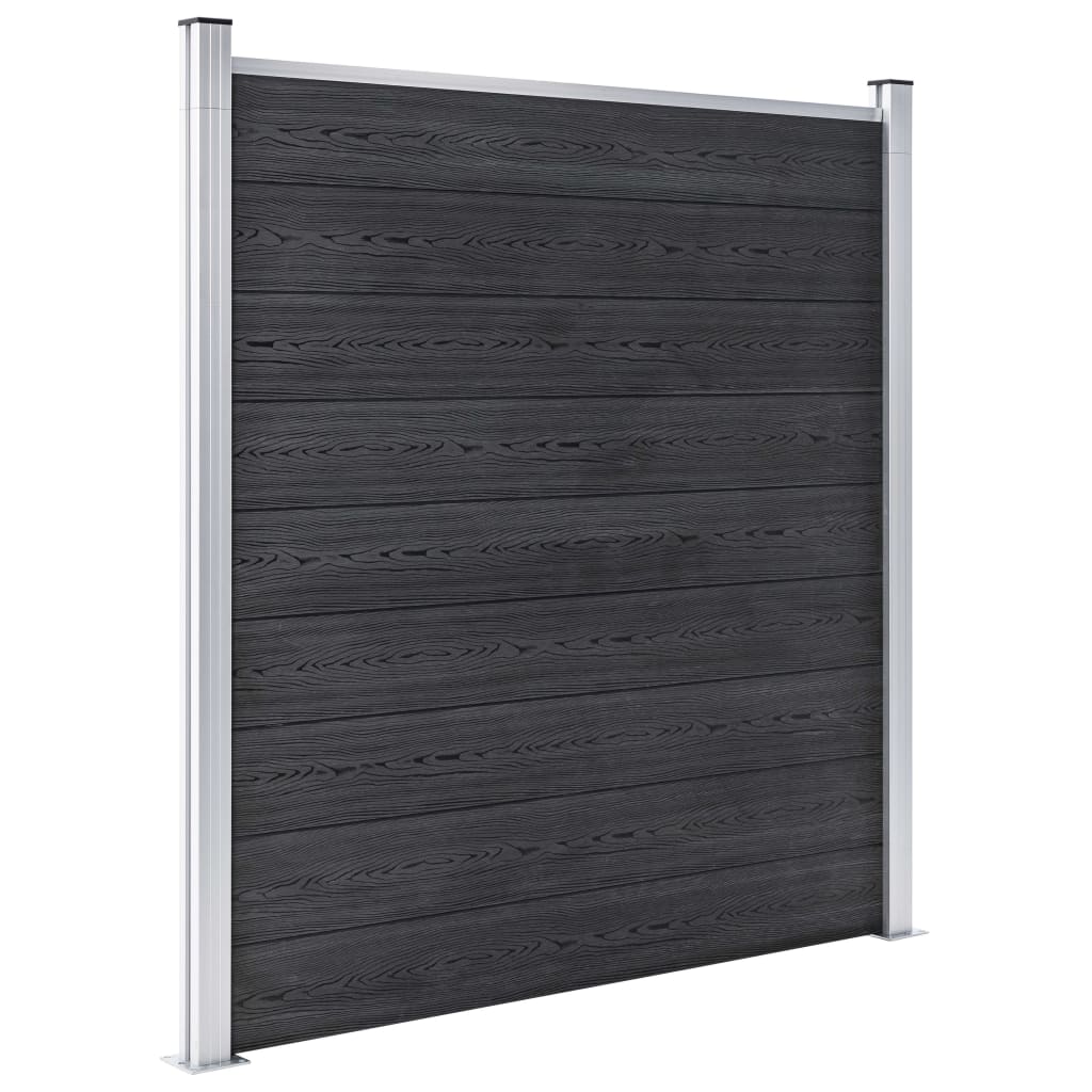vidaXL Pannelli Recinzione WPC 4 Quadrati 1 Inclinato 792x186 cm Grigi