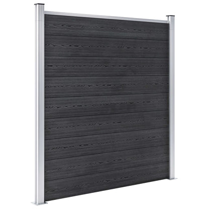 vidaXL Pannelli Recinzione WPC 4 Quadrati 1 Inclinato 792x186 cm Grigi