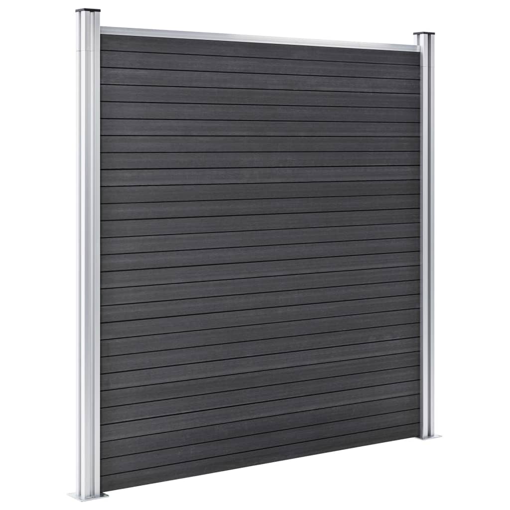 vidaXL Pannelli Recinzione WPC 4 Quadrati 1 Inclinato 792x186 cm Grigi