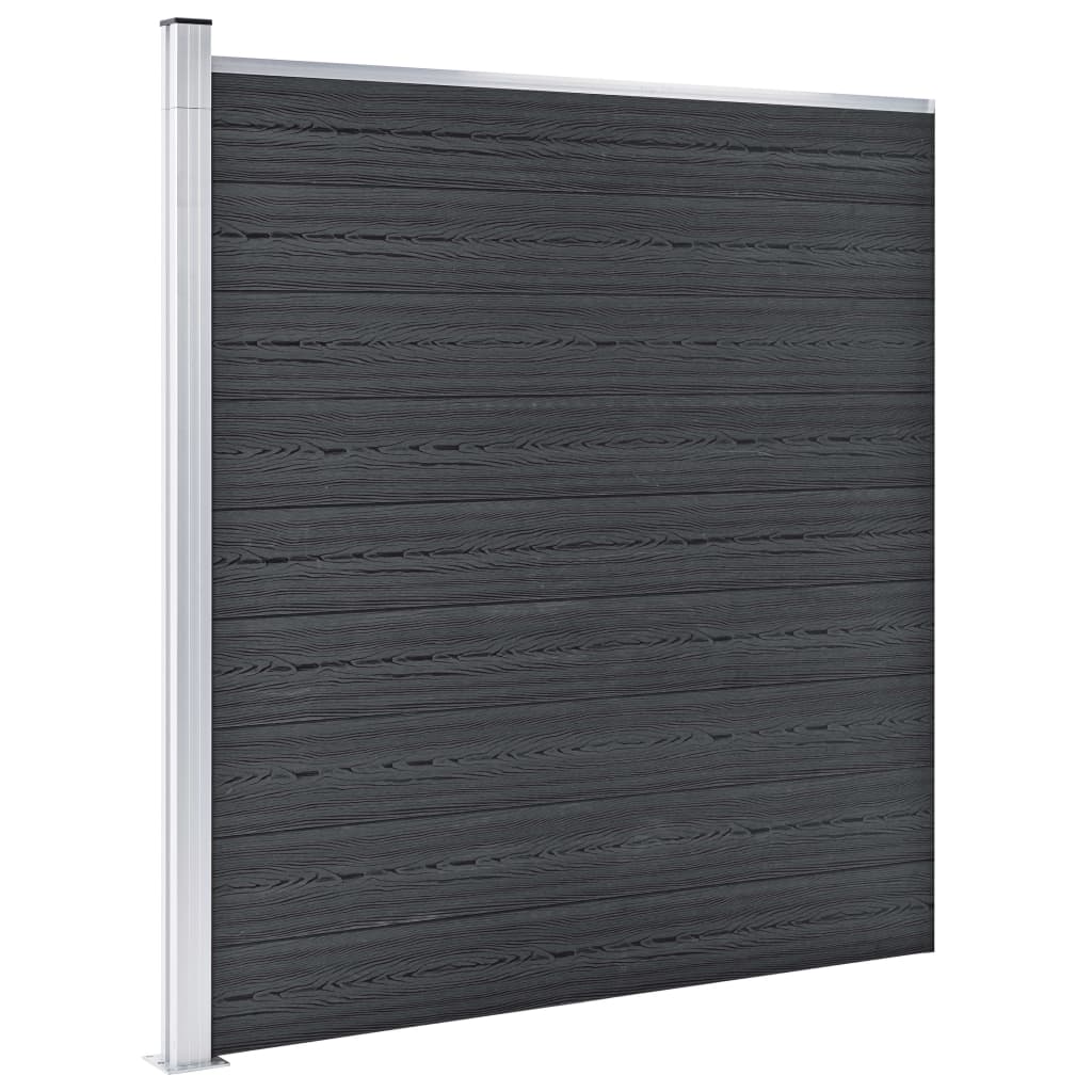 vidaXL Pannelli Recinzione WPC 4 Quadrati 1 Inclinato 792x186 cm Grigi