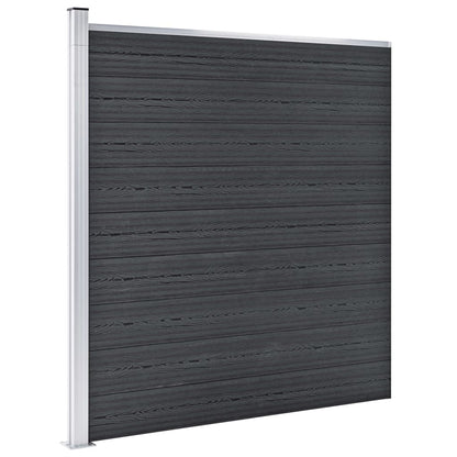 vidaXL Pannelli Recinzione WPC 4 Quadrati 1 Inclinato 792x186 cm Grigi