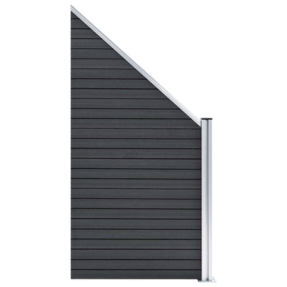 vidaXL Pannelli Recinzione WPC 4 Quadrati 1 Inclinato 792x186 cm Grigi
