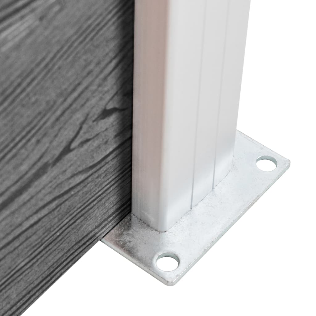 vidaXL Pannelli Recinzione WPC 4 Quadrati 1 Inclinato 792x186 cm Grigi