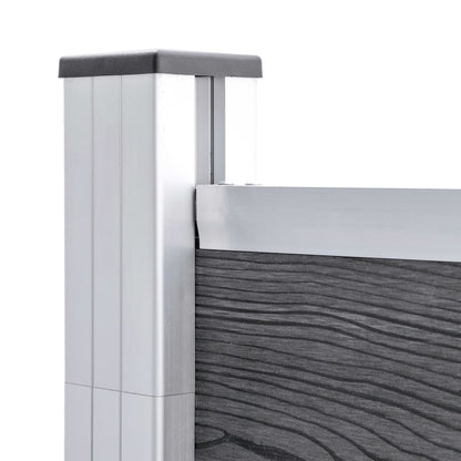 vidaXL Pannelli Recinzione WPC 4 Quadrati 1 Inclinato 792x186 cm Grigi