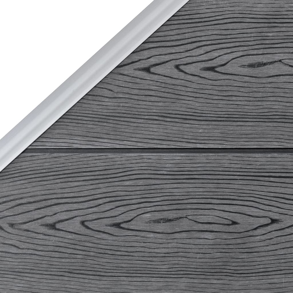 vidaXL Pannelli Recinzione WPC 4 Quadrati 1 Inclinato 792x186 cm Grigi