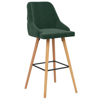 vidaXL Sgabelli da Bar 2 pz Verde Scuro in Velluto