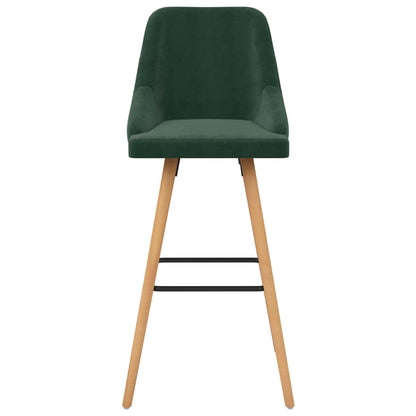 vidaXL Sgabelli da Bar 2 pz Verde Scuro in Velluto
