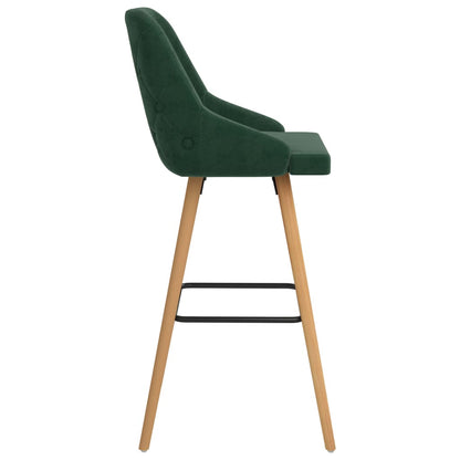 vidaXL Sgabelli da Bar 2 pz Verde Scuro in Velluto
