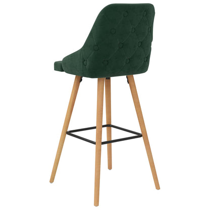 vidaXL Sgabelli da Bar 2 pz Verde Scuro in Velluto