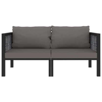 vidaXL Divano a 2 Posti con Cuscini Antracite in Polyrattan