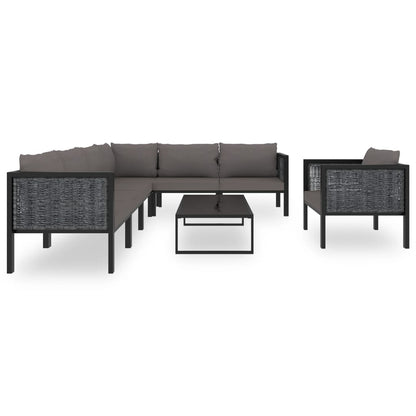 vidaXL Set Divani da Giardino 8 pz con Cuscini in Polyrattan Antracite