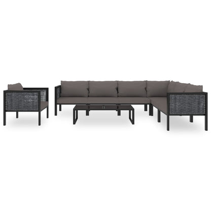 vidaXL Set Divani da Giardino 8 pz con Cuscini in Polyrattan Antracite