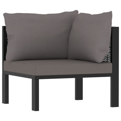 vidaXL Set Divani da Giardino 8 pz con Cuscini in Polyrattan Antracite
