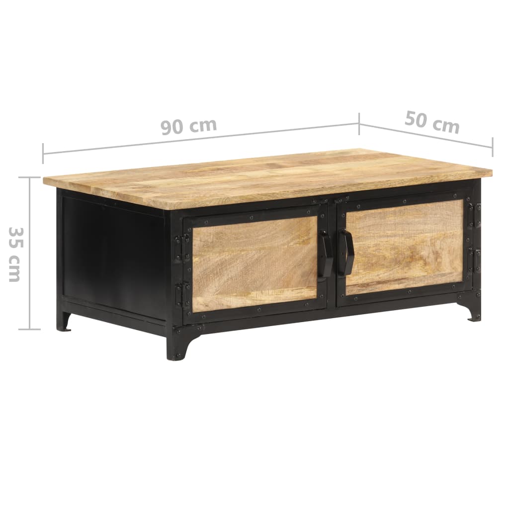 vidaXL Tavolino da Salotto 90x50x35 cm in Legno Massello di Mango