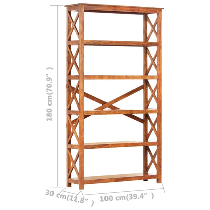 vidaXL Libreria 100x30x180 cm Legno Massello Acacia Finitura Ambra