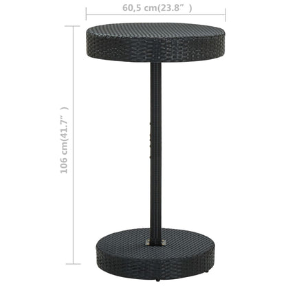 vidaXL Tavolo da Giardino Nero 60,5x106 cm in Polyrattan