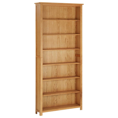 vidaXL Libreria a 7 Ripiani 90x22,5x200 cm in Massello di Rovere