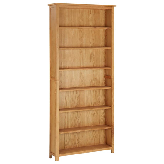 vidaXL Libreria a 7 Ripiani 90x22,5x200 cm in Massello di Rovere