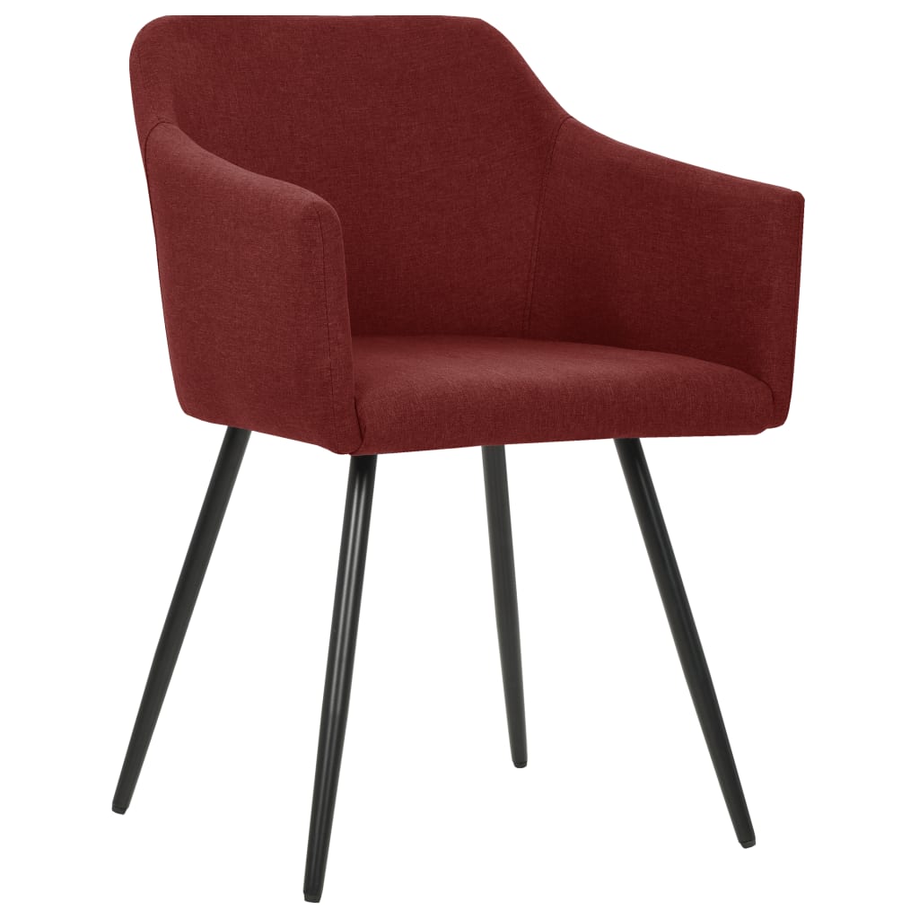 323101 vidaXL Dining Chairs 2 pcs Wine Red Fabric