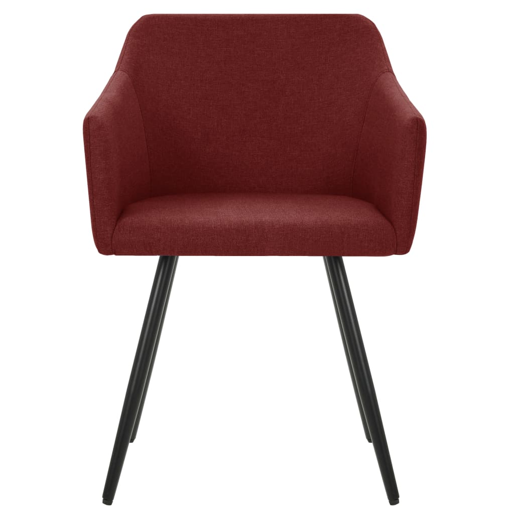 323101 vidaXL Dining Chairs 2 pcs Wine Red Fabric