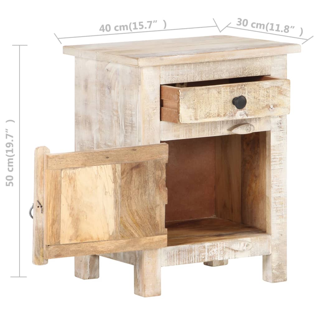 vidaXL Comodino 40x30x50 cm in Legno di Acacia Grezzo