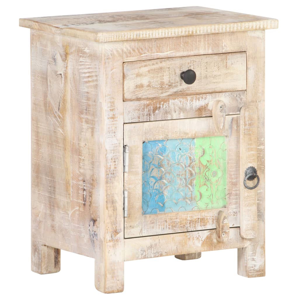 vidaXL Comodino 40x30x50 cm in Legno di Acacia Grezzo