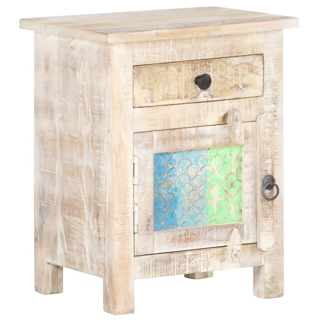 vidaXL Comodino 40x30x50 cm in Legno di Acacia Grezzo
