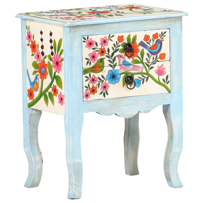 vidaXL Comodino Dipinto a Mano 40x30x50 cm in Legno Massello di Mango