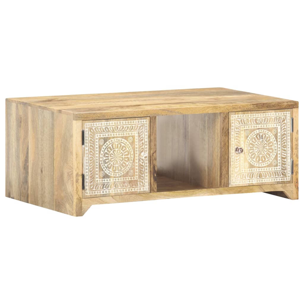 vidaXL Tavolino da Salotto 90x50x35 cm in Legno Massello di Mango