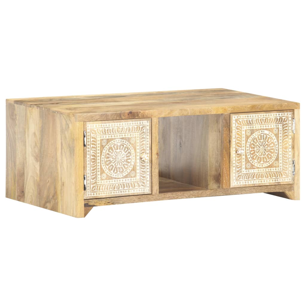 vidaXL Tavolino da Salotto 90x50x35 cm in Legno Massello di Mango