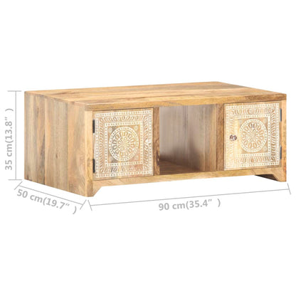 vidaXL Tavolino da Salotto 90x50x35 cm in Legno Massello di Mango