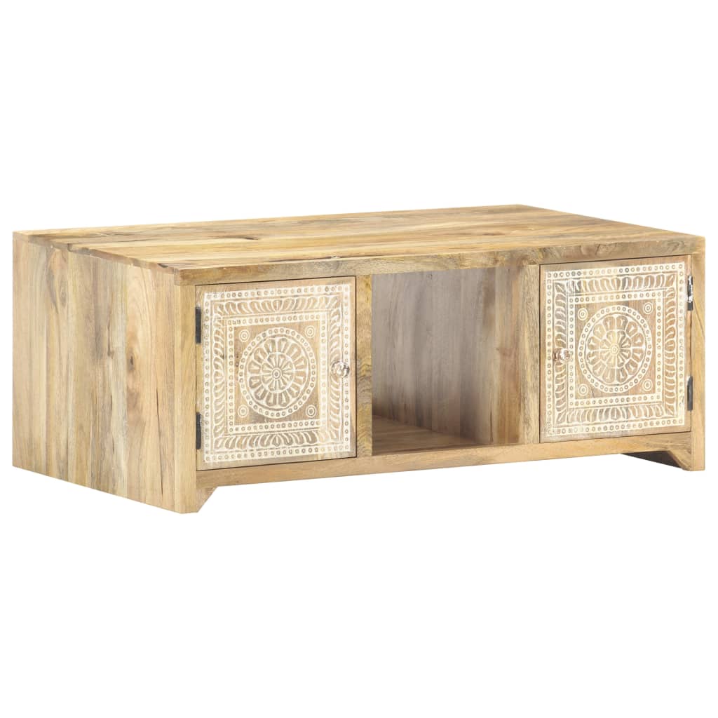 vidaXL Tavolino da Salotto 90x50x35 cm in Legno Massello di Mango