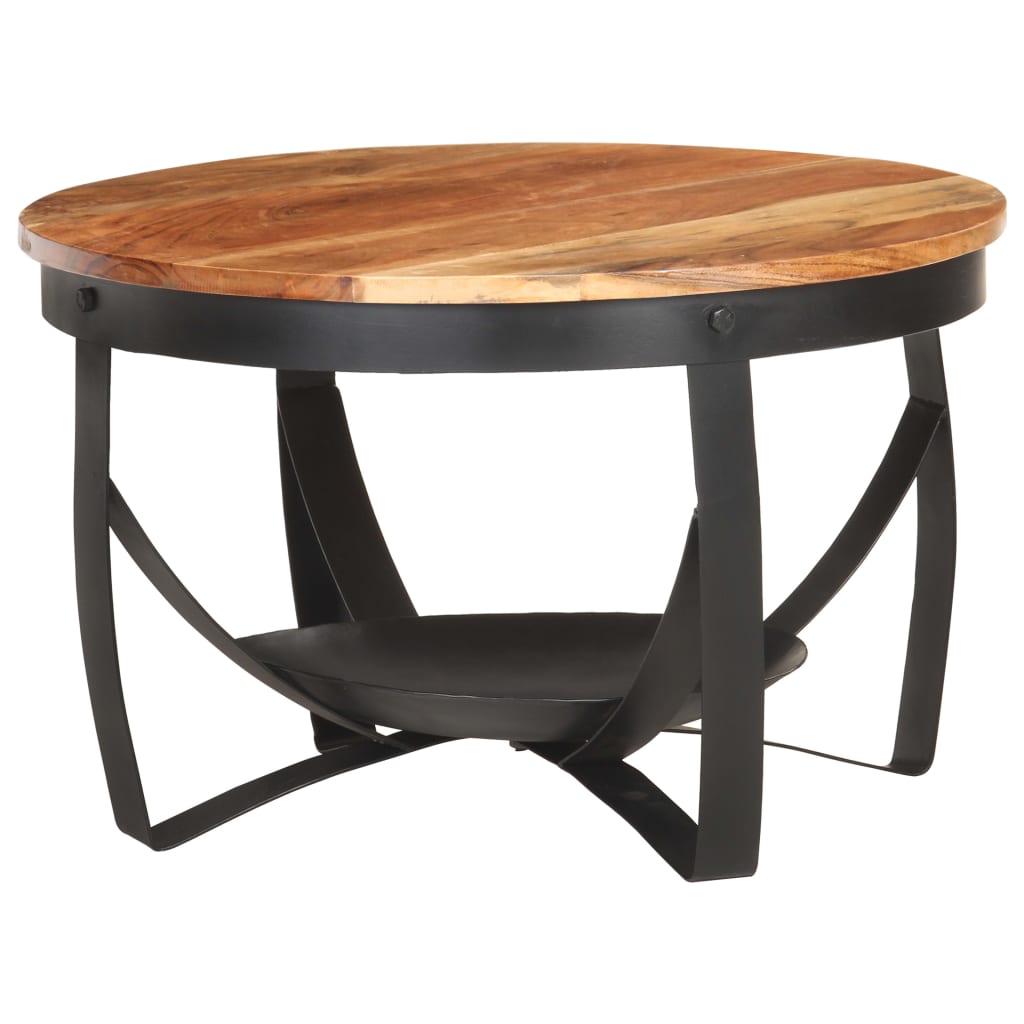 vidaXL Tavolino da Salotto Ø68x43 cm in Legno Massello di Acacia