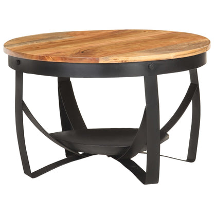 vidaXL Tavolino da Salotto Ø68x43 cm in Legno Massello di Acacia