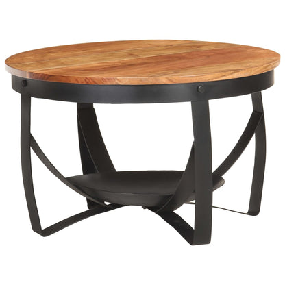 vidaXL Tavolino da Salotto Ø68x43 cm in Legno Massello di Acacia