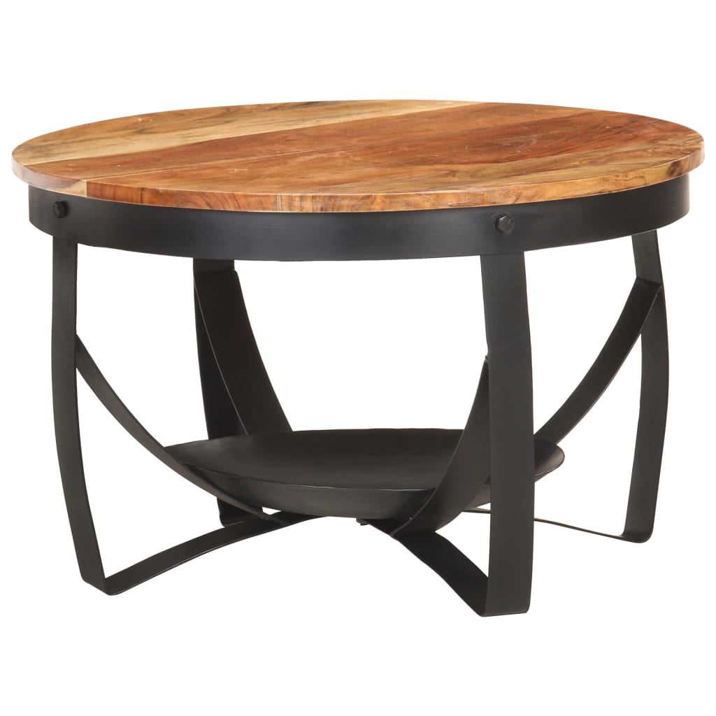 vidaXL Tavolino da Salotto Ø68x43 cm in Legno Massello di Acacia