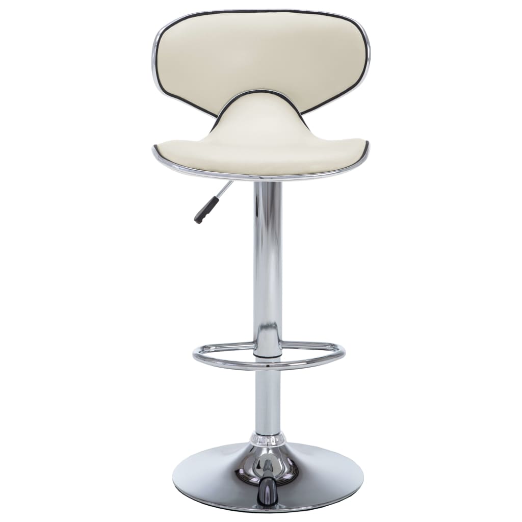 323647 vidaXL Bar Stools 2 pcs Cream Faux Leather