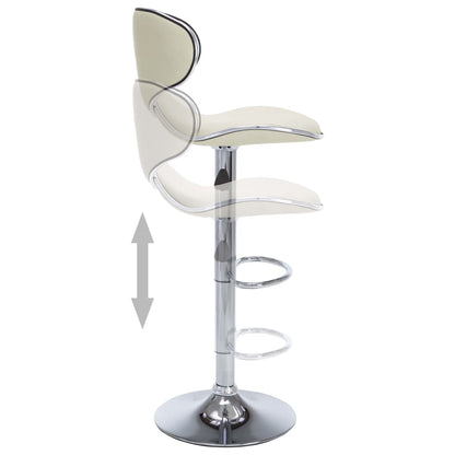 323647 vidaXL Bar Stools 2 pcs Cream Faux Leather